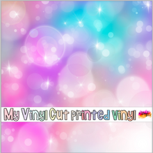Load image into Gallery viewer, Printed Vinyl | Unicorn Bokeh A | Permanent Removable Adhesive | Permanent Glitter Adhesive | HTV | Glitter HTV | 12 x 12 inches | ONE Sheet