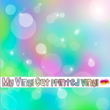 Load image into Gallery viewer, Printed Vinyl | Unicorn Bokeh K | Permanent Removable Adhesive | Permanent Glitter Adhesive | HTV | Glitter HTV | 12 x 12 inches | ONE Sheet