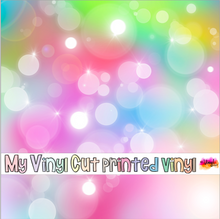 Load image into Gallery viewer, Printed Vinyl | Unicorn Bokeh N | Permanent Removable Adhesive | Permanent Glitter Adhesive | HTV | Glitter HTV | 12 x 12 inches | ONE Sheet