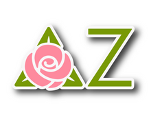 Load image into Gallery viewer, Sticker | DZ | Delta Zeta | Waterproof Vinyl Sticker | White | Clear | Permanent | Removable | Window Cling | Glitter | Holographic