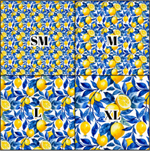 Load image into Gallery viewer, Printed Vinyl &amp; HTV Blue and Lemons F Patterns 12 x 12 inch sheet