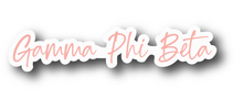 Load image into Gallery viewer, Sticker | GPB_D | Gamma Phi Beta Signature | Waterproof Vinyl Sticker | White | Clear | Permanent | Removable | Window Cling | Glitter | Holographic
