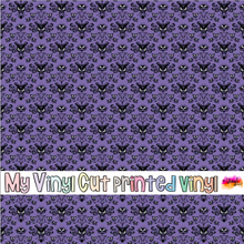 Load image into Gallery viewer, Printed Vinyl &amp; HTV Purple Haunted Mansion Wallpaper (C) Patterns 12 x 12 inch sheet