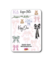 Load image into Gallery viewer, Sticker Sheet | Kappa Delta Bows | Set of little planner stickers 5 X 7