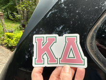 Load image into Gallery viewer, Kappa Delta Greek Letters Sorority Refrigerator Magnet 4 x 2 1/2 inches