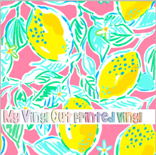 Load image into Gallery viewer, Printed Vinyl &amp; HTV Lemons Pattern 12 x 12 inch sheet