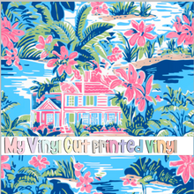 Load image into Gallery viewer, Printed Vinyl &amp; HTV Preppy Beach House R Pattern 12 x 12 inch sheet