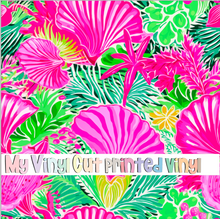 Load image into Gallery viewer, Printed Vinyl &amp; HTV Preppy Coral G Pattern 12 x 12 inch sheet