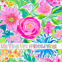 Load image into Gallery viewer, Printed Vinyl &amp; HTV Preppy Floral A Pattern 12 x 12 inch sheet