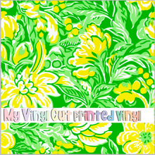 Load image into Gallery viewer, Printed Vinyl &amp; HTV Preppy Florals P Pattern 12 x 12 inch sheet