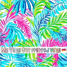 Load image into Gallery viewer, Printed Vinyl &amp; HTV Preppy Fronds P Pattern 12 x 12 inch sheet