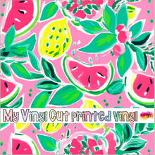 Load image into Gallery viewer, Printed Vinyl &amp; HTV Preppy Fruit M Pattern 12 x 12 inch sheet