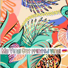 Load image into Gallery viewer, Printed Vinyl, HTV &amp; Waterslide Orange and Green Tropical Patterns 12 x 12 inch sheet