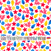 Load image into Gallery viewer, Printed Vinyl | Summer L | Permanent Removable Adhesive | Permanent Glitter Adhesive | HTV | Glitter HTV | 12 x 12 inches | ONE Sheet
