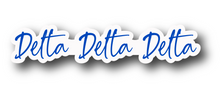 Load image into Gallery viewer, Sticker | DDD_D | Delta Delta Delta Signature | Waterproof Vinyl Sticker | White | Clear | Permanent | Removable | Window Cling | Glitter | Holographic