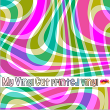 Load image into Gallery viewer, Printed Vinyl | Mod Wavy Stripes B | Permanent Removable Adhesive | Permanent Glitter Adhesive | HTV | Glitter HTV | 12 x 12 inches | ONE Sheet