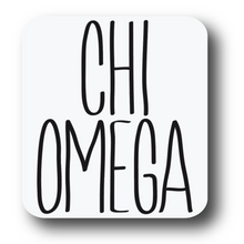 Load image into Gallery viewer, Sorority Sticker | Chi Omega | XO_J | Tall Skinny Stack Lettering | Waterproof Vinyl Sticker | Permanent (Copy)