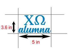 Load image into Gallery viewer, Chi-O Alumna | Chi Omega | Vinyl Decal | Car Decal | Laptop Decal | Transfer Decal |