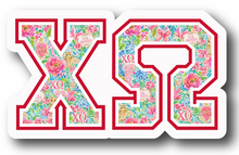 Load image into Gallery viewer, Sticker | XO_G | Chi Omega | Waterproof Vinyl Sticker | White | Clear | Permanent | Removable | Window Cling | Glitter | Holographic