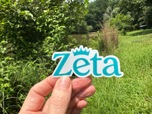 Load image into Gallery viewer, Sticker | ZTA_A | Zeta New Logo | Waterproof Vinyl Sticker | White | Clear | Permanent | Removable | Window Cling | Glitter | Holographic