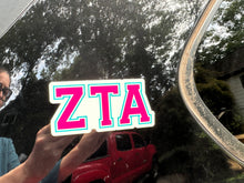 Load image into Gallery viewer, Zeta Tau Alpha Greek Letters Sorority Refrigerator Magnet 4 x 2 inches