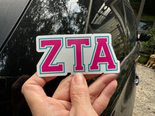 Load image into Gallery viewer, Zeta Tau Alpha Greek Letters Sorority Refrigerator Magnet 4 x 2 inches