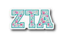 Load image into Gallery viewer, Sticker | ZTA_G | Zeta Tau Alpha | Waterproof Vinyl Sticker | White | Clear | Permanent | Removable | Window Cling | Glitter | Holographic