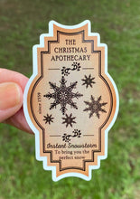 Load image into Gallery viewer, Sticker | 26N | Apothecary Label Snowflakes | Waterproof Vinyl Sticker | White | Clear | Permanent | Removable | Window Cling | Glitter | Holographic