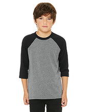 Load image into Gallery viewer, Bella Canvas Youth 3/4 Sleeve Baseball Raglan