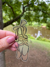 Load image into Gallery viewer, Sticker | 39L | Ballet Slippers | Waterproof Vinyl Sticker | White | Clear | Permanent | Removable | Window Cling | Glitter | Holographic