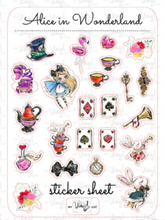 Load image into Gallery viewer, Sticker Sheet 43 Set of little planner stickers Alice in Wonderland