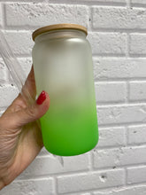 Load image into Gallery viewer, Drinkware 16 or 25 oz BLANK Clear, Frosted, Ombre Color Glass Soda Can Shaped Drinking Glass Coated for Sublimation