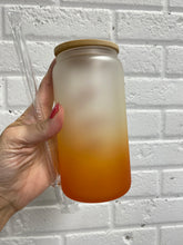 Load image into Gallery viewer, Drinkware 16 or 25 oz BLANK Clear, Frosted, Ombre Color Glass Soda Can Shaped Drinking Glass Coated for Sublimation