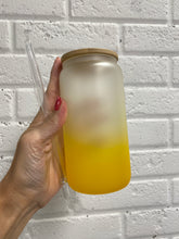 Load image into Gallery viewer, Drinkware 16 or 25 oz BLANK Clear, Frosted, Ombre Color Glass Soda Can Shaped Drinking Glass Coated for Sublimation