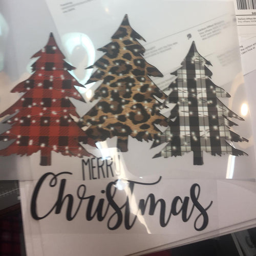HTV Transfer 3 Christmas Trees Merry Christmas