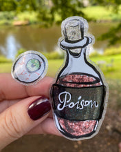 Load image into Gallery viewer, Sticker | 20N Halloween Poison Bottle | Waterproof Vinyl Sticker | White | Clear | Permanent | Removable | Window Cling | Glitter | Holographic