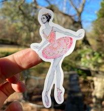 Load image into Gallery viewer, Sticker | 62H | Ballerina in Pink | Waterproof Vinyl Sticker | White | Clear | Permanent | Removable | Window Cling | Glitter | Holographic