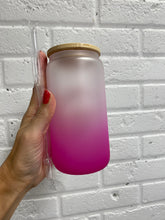 Load image into Gallery viewer, Drinkware 16 or 25 oz BLANK Clear, Frosted, Ombre Color Glass Soda Can Shaped Drinking Glass Coated for Sublimation