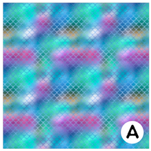 Load image into Gallery viewer, Printed Adhesive Vinyl SPARKLING MERMAID SCALES Patterned Vinyl 12 x 12 inch Sheet