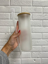 Load image into Gallery viewer, Drinkware 16 or 25 oz BLANK Clear, Frosted, Ombre Color Glass Soda Can Shaped Drinking Glass Coated for Sublimation
