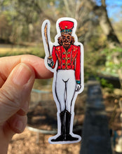 Load image into Gallery viewer, Sticker | 62E | Nutcracker in Red | Waterproof Vinyl Sticker | White | Clear | Permanent | Removable | Window Cling | Glitter | Holographic