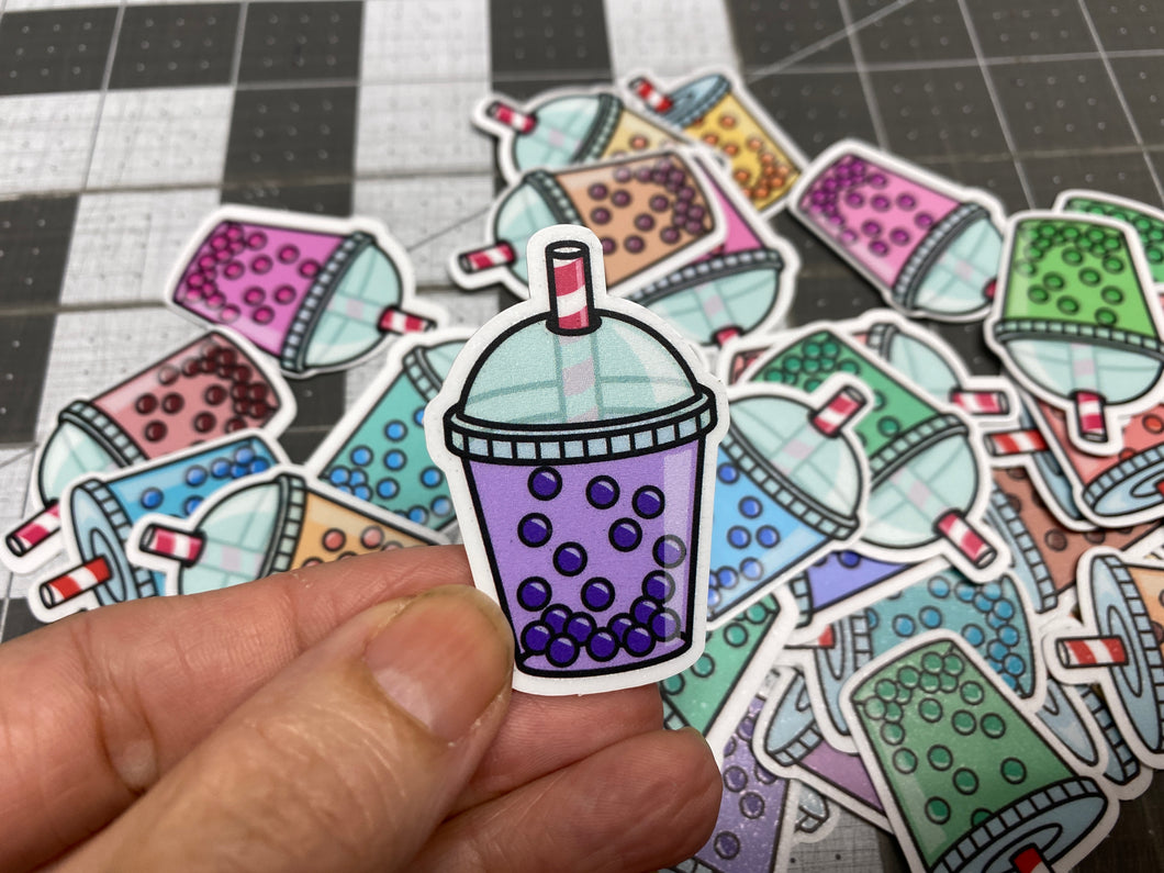 Sticker Pack Boba Tea Drinks Assorted Stickers for Water Bottle, iPhone, MacBook, Phone, Phone Case, Laptop, Journal, Skateboard, Bike, Snowboard