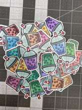 Load image into Gallery viewer, Sticker Pack Boba Tea Drinks Assorted Stickers for Water Bottle, iPhone, MacBook, Phone, Phone Case, Laptop, Journal, Skateboard, Bike, Snowboard