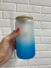Load image into Gallery viewer, Drinkware 16 or 25 oz BLANK Clear, Frosted, Ombre Color Glass Soda Can Shaped Drinking Glass Coated for Sublimation