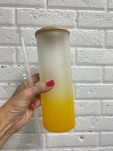 Load image into Gallery viewer, Drinkware 16 or 25 oz BLANK Clear, Frosted, Ombre Color Glass Soda Can Shaped Drinking Glass Coated for Sublimation