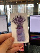 Load image into Gallery viewer, Sticker | 37C | Lavender in a Vase | Waterproof Vinyl Sticker | White | Clear | Permanent | Removable | Window Cling | Glitter | Holographic