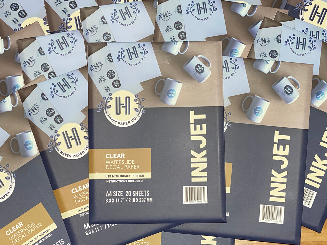 Hayes Paper Co Clear Inkjet Waterslide Decal Paper