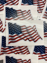 Load image into Gallery viewer, Sticker| USMC I | Waving USA Flag | Waterproof Vinyl Sticker | White | Clear | Permanent | Removable | Window Cling | Glitter | Holographic