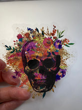 Load image into Gallery viewer, Sticker 17H Neon Skull with Flowers