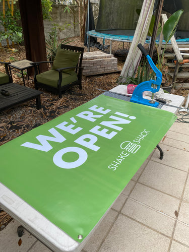 Banner 3 x 5 foot We're Open! Business Printed Vinyl Sign